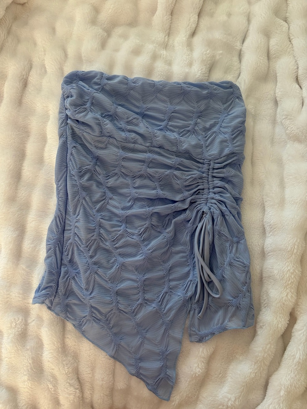 Urban Outfitters Light Blue Textured Asymmetric Top